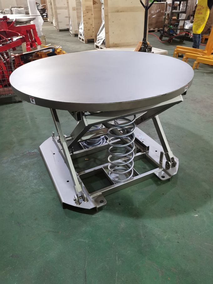 2 Ton 2000kg 4000 Lb Turntable-Top Electric Stationary Lift Tables Spring Loaded Pallet Lift Tables 1