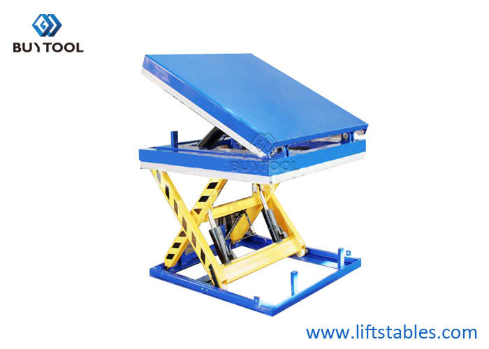China 30 Degree Mobile Hydraulic Scissor Lift And Tilt Table Cart 1300x1200mm