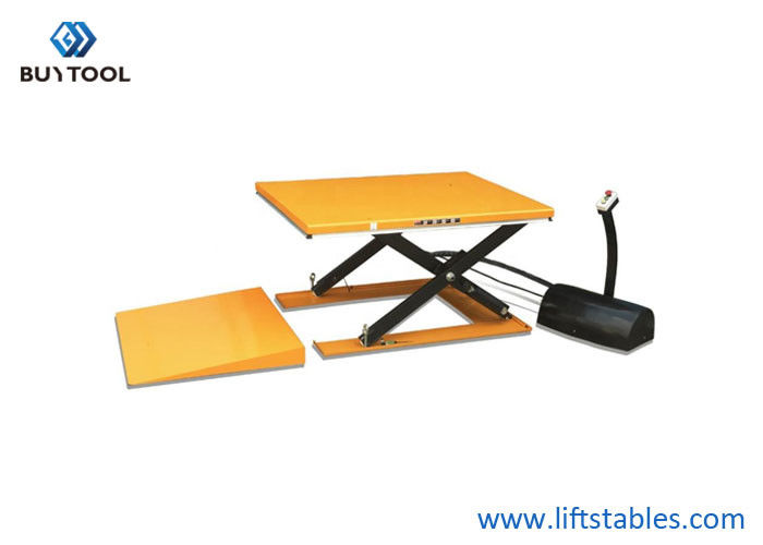 Good price 1000kg Ultra Low Profile Lift Table Cart Electric Yellow Pit Free online
