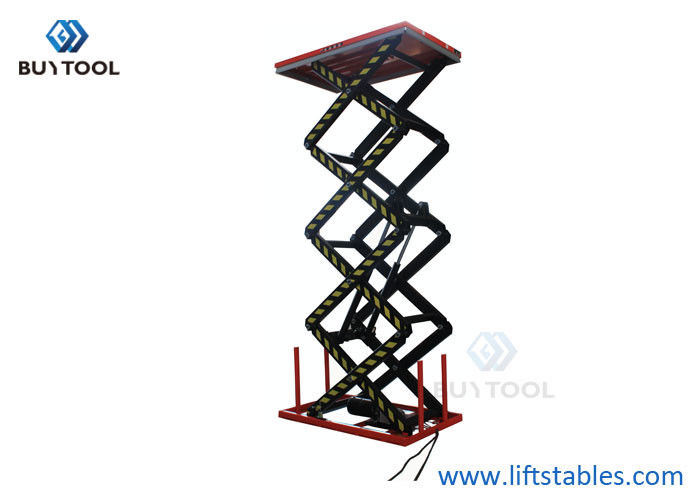 buy 250 Kg 2500 Lb Electric Lift Tables Four Scissors High Height 165&quot; online manufacturer