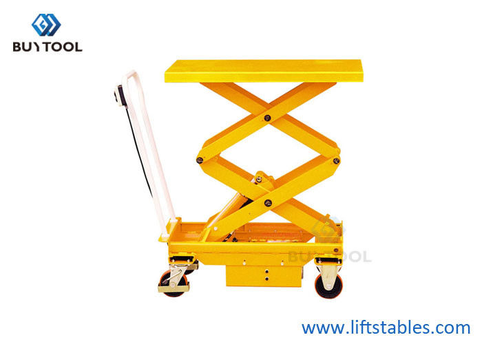 buy Industrial Mobile Scissor Lift Cart Double Scissor 12V DC online manufacturer