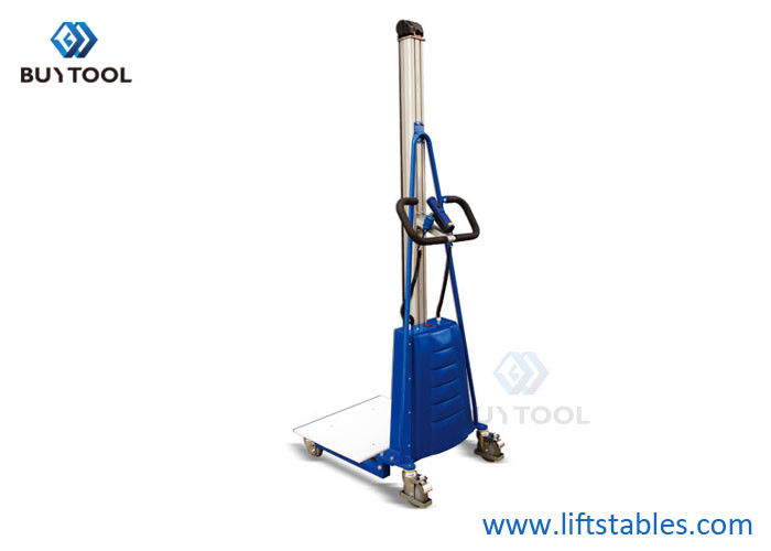 China Automatic Hydraulic Stacker Handling Tools Electric Work Positioner Lift Truck 550lb Capacity