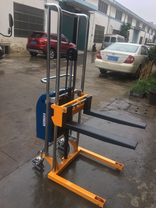 Battery Operated Portable Forklift Pallet Stacker Truck Hand Lift 400kg Capacity 1