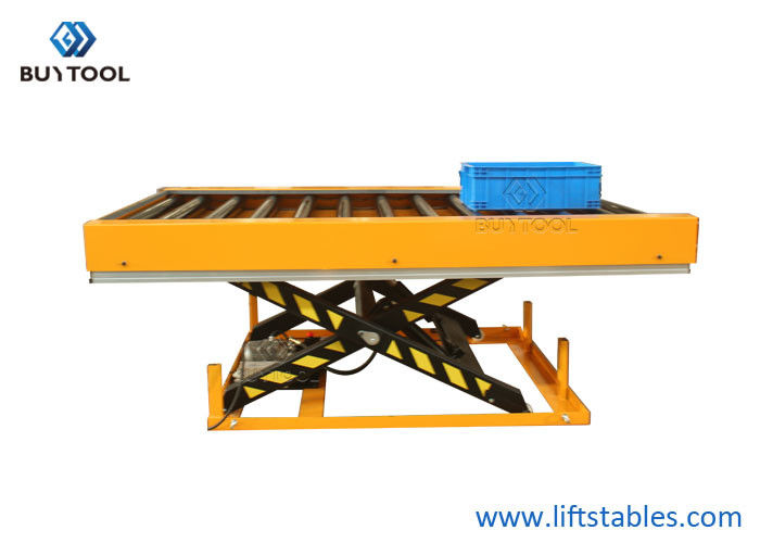 Good price 1 Ton  2 Tonne  Rubber Roller Top Hydraulic Scissor Lift Table Trolley Wood Transport online