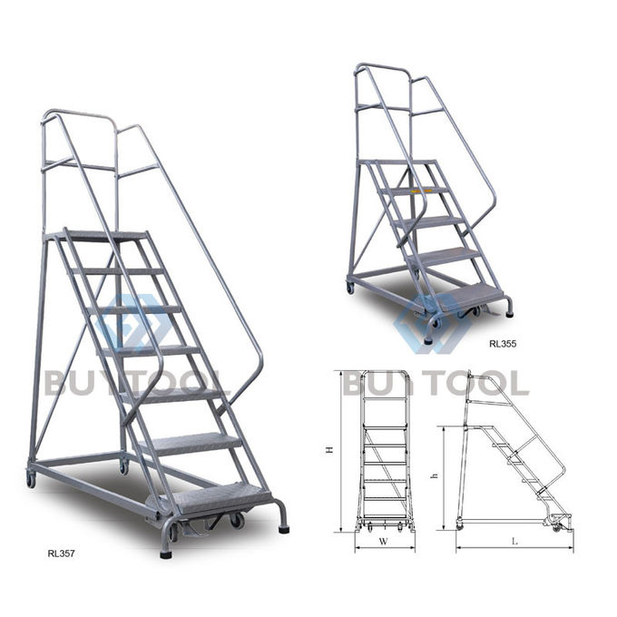 3 Step 4 Step 5 Step Industrial Ladder With Wheels 30 Feet  Stock Picking Auxiliary Equipments 0