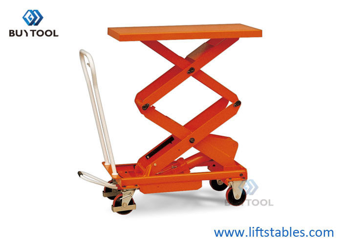 China Electric Hydraulic Double Scissor Lift Table Cart 56&quot; Lifting Manual Scissor Table