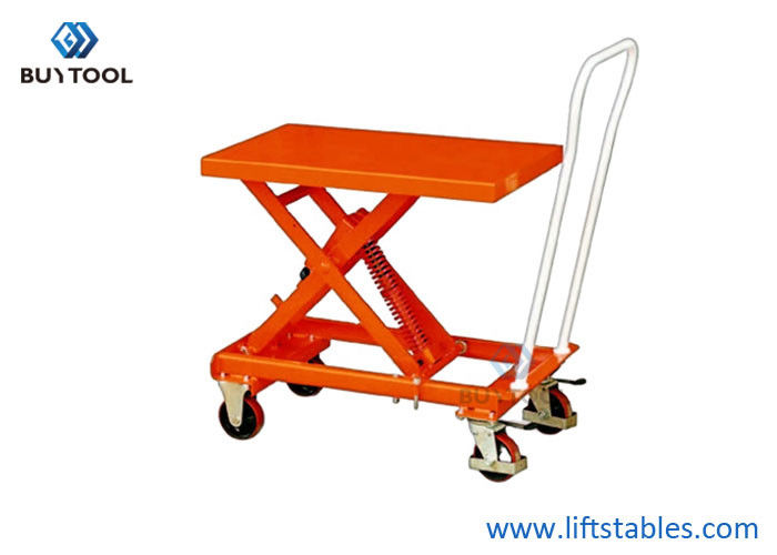 buy Spring Activated Manual Scissor Lift Trolley 210kg Capacity Manual Lift Platform online manufacturer
