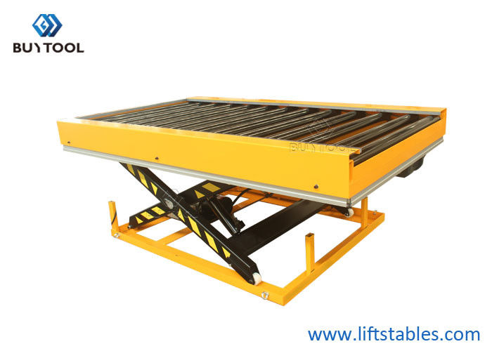 China 24 X 36 Manual Small Stationary Lift Table 1000kg 2200lbs Power Roller Rubber Coated