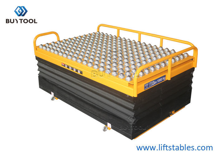 China Rolling Ball Stationary Lift Table 300kg 350kg With Integrated Pop Up Ball Transfer Table
