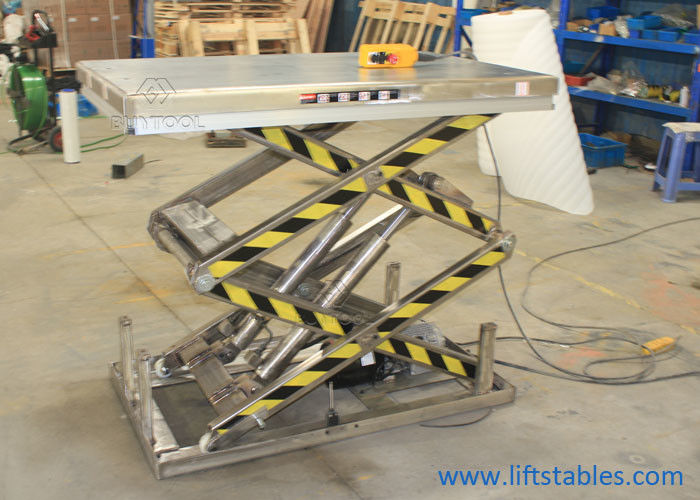 China 2000 Lbs Stationary Lift Table Hydraulic Electric Stainless Steel Scissor Lifting Platform