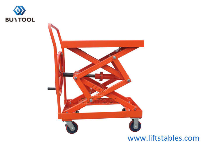 Good price 1190mm Height Ball Screw Scissor Lift Table Truck Without Hydraulic Pump Mobile Lift Carts online