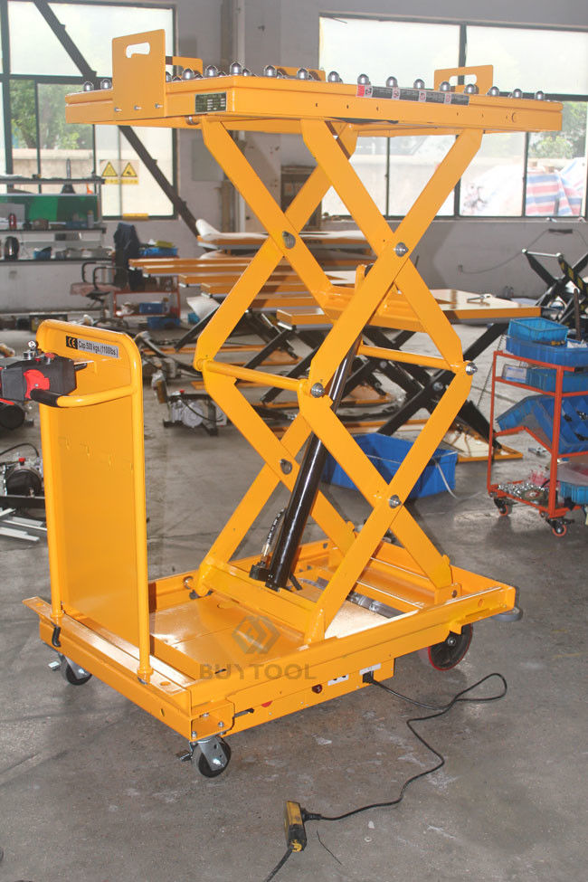 1020×610mm Mobile Lift Tables Mobile Scissor Lift Trolley With Balls 24VDC 2
