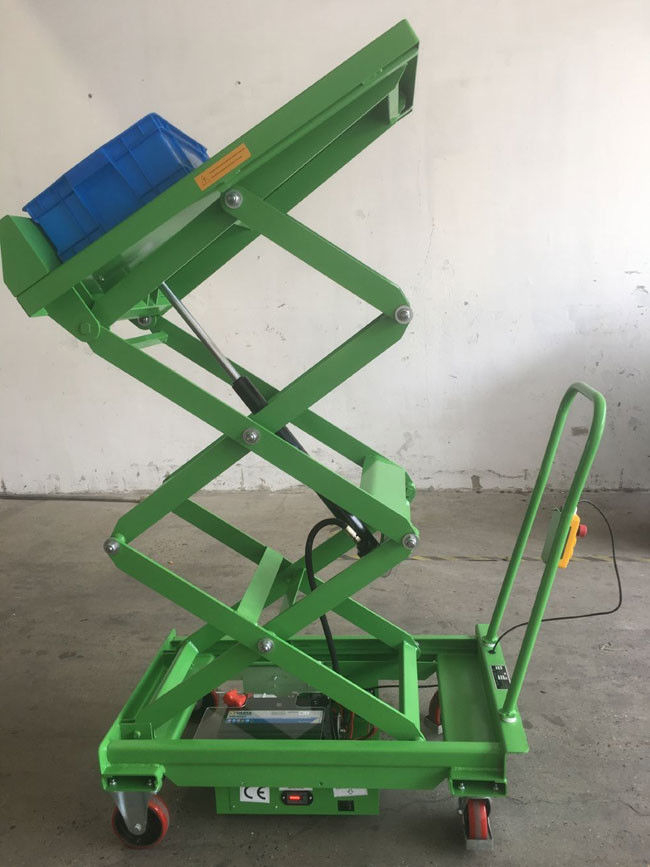 Small Portable Scissor Lift Table Cart Tilt Transport 100kg Mobile Platform Lift 0