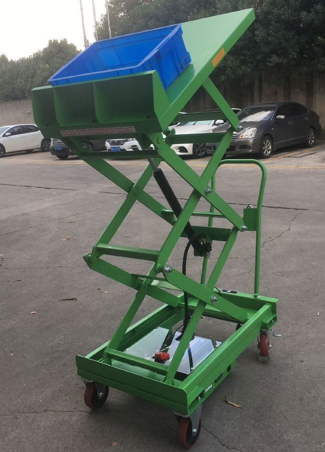 Small Portable Scissor Lift Table Cart Tilt Transport 100kg Mobile Platform Lift 1