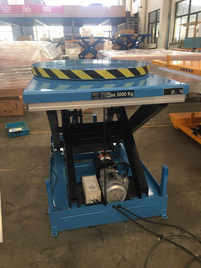 6000 Lb Hydraulic Stationary Electric Lift Scissor Lift Tables With Turntable Platform 2