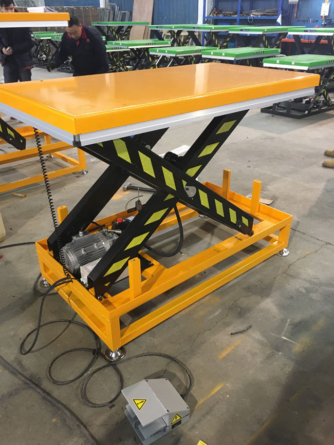 1.1kw Hydraulic Scissor Lift Work Table Workbench With High Base Frame 1600x1000mm 1