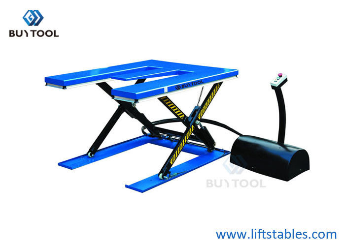 China Static Ultra Low Profile Scissor Lift Tables Pallet Lifter Table 1000kg 1500×1300mm