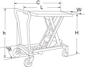 Manual Double Scissor Lift Table Cart 1760lbs 36 X 20" 48 X 24" 0