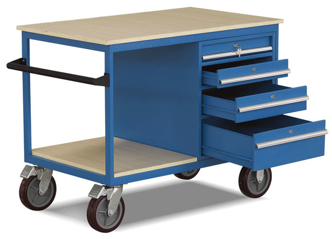 500kg Mobile Tool Trolleys Industrial Drawers Steel Cabinet For Warehouse Workshop 0