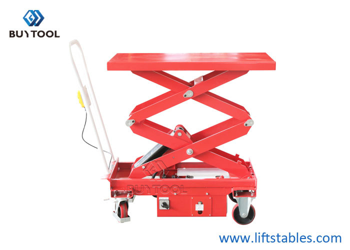 quality 500kg Low Profile Mobile Lift Table Double Scissor Light Duty Small Electric Motor factory