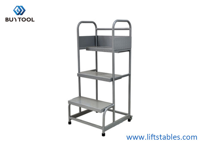 buy Supermarket Movable Easy Climb Rolling Platform Ladders 3 Steps High Stability online manufacturer